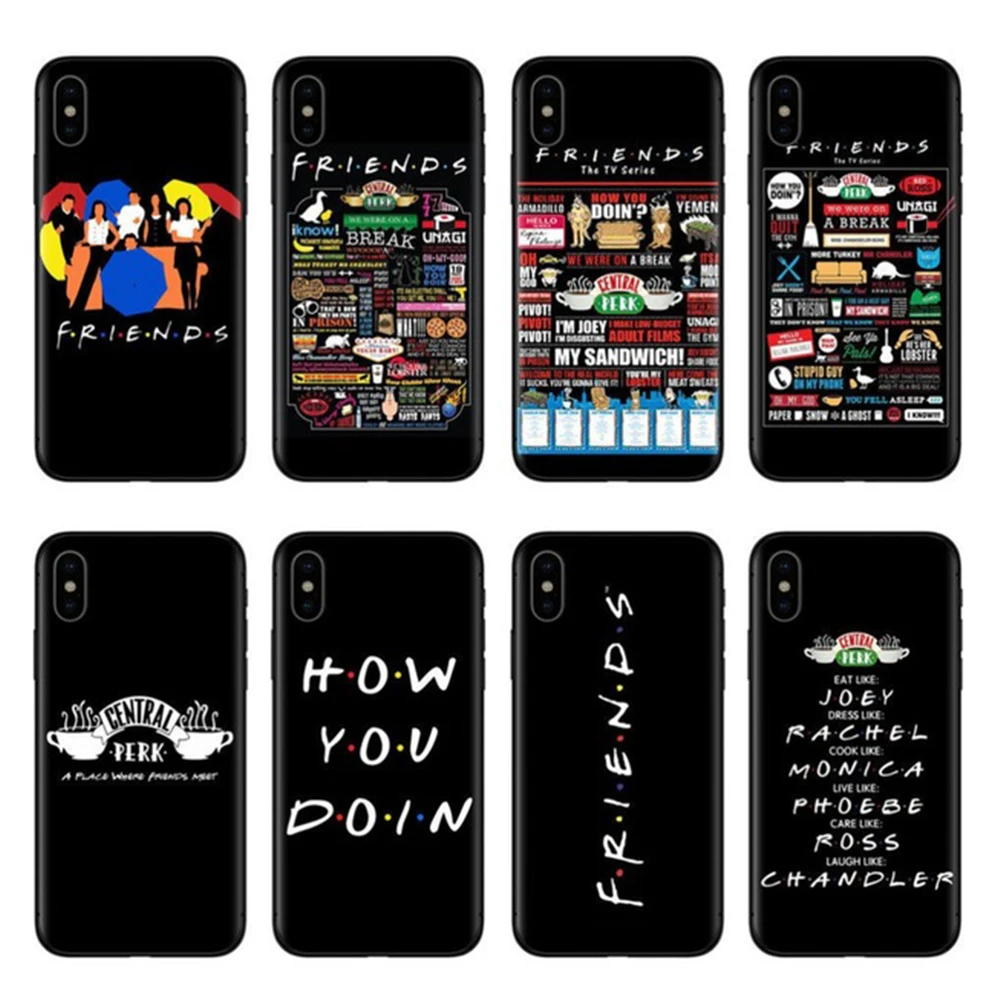 Central Perk Coffee friends tv show how you doin Black silicone Phone Case Cover For iPhone X 5 5s SE 6 6SPlus 7 7Plus 8 8Plus photo