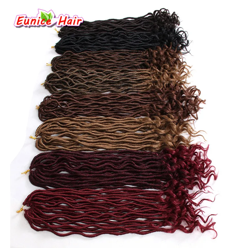 

24 Roots Faux Locs Curly Crochet Hair 20 inch Crochet Braids Synthetic Hair Extensions For Black Women 3 packs/Lot