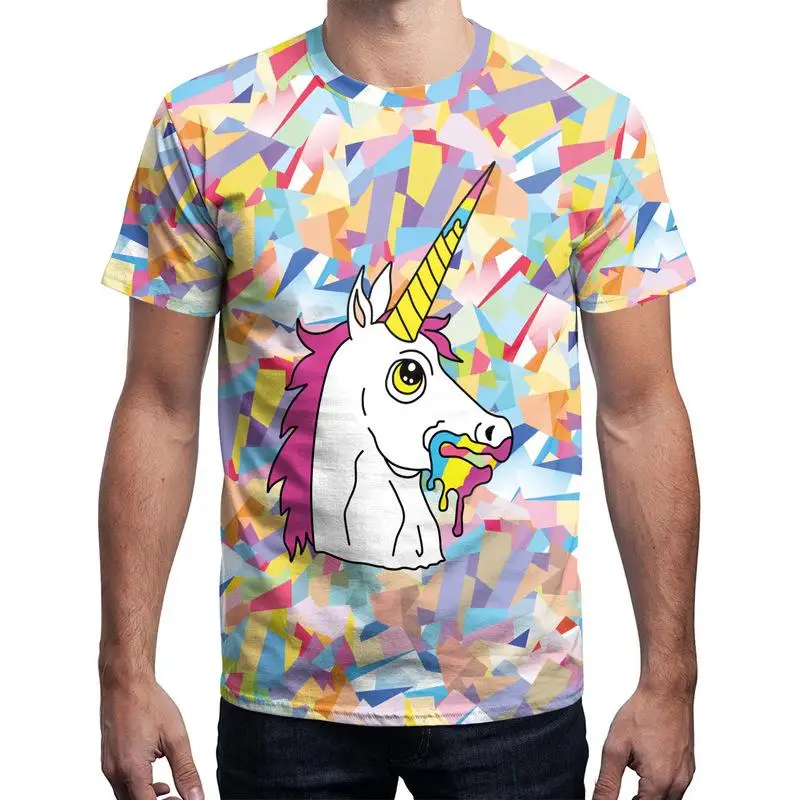 

RUNNING CHICK unicorn color print t shirt