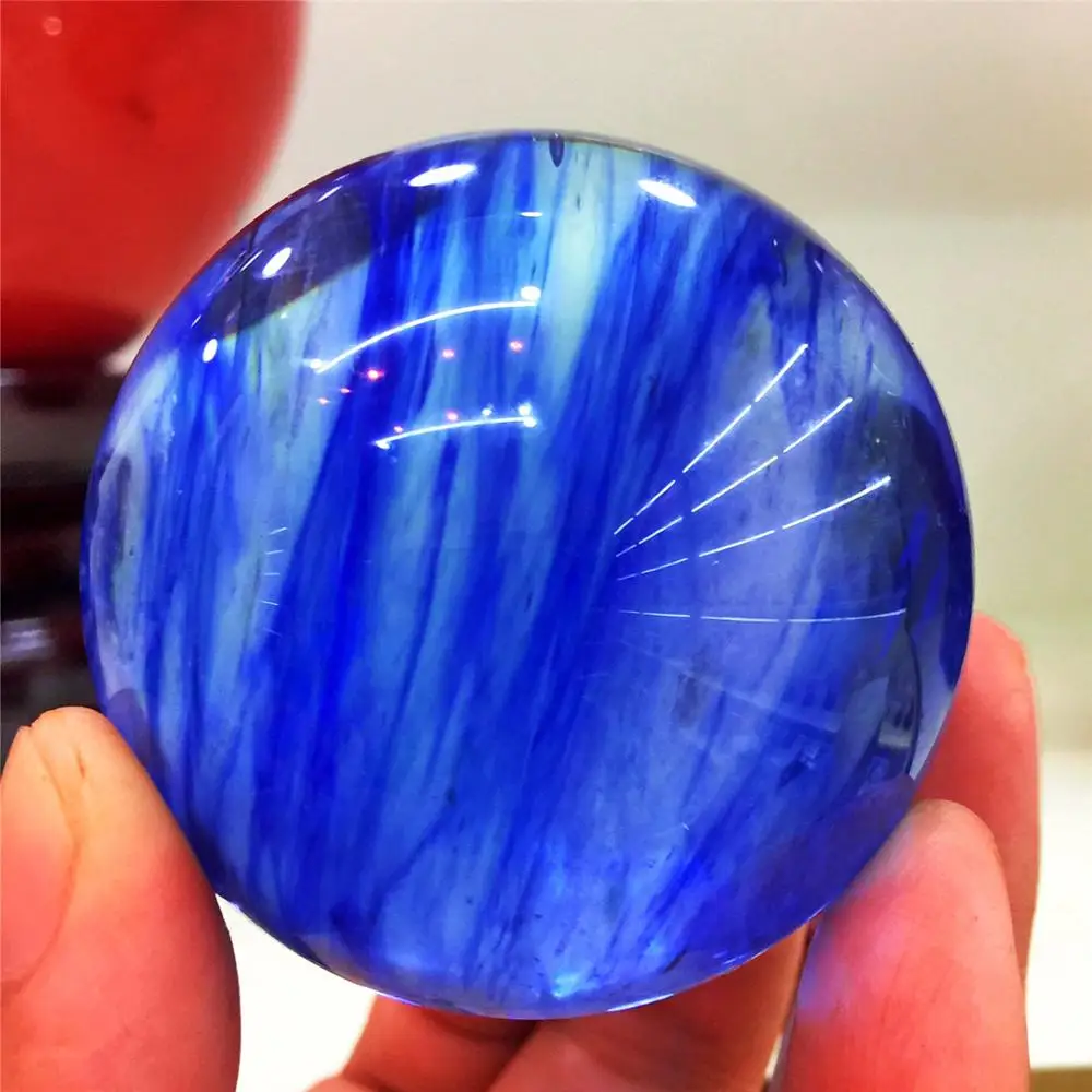

50-55mm AAAAA+ natural blue fused quartz crystal ball home decoration ball desktop wind spa healing ball