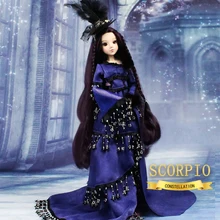 MMGirl 12 Созвездие Скорпион как BJD Blyth кукла 1/6 30 см темно фиолетовый платье шляпа фантазия костюм игрушка подарок