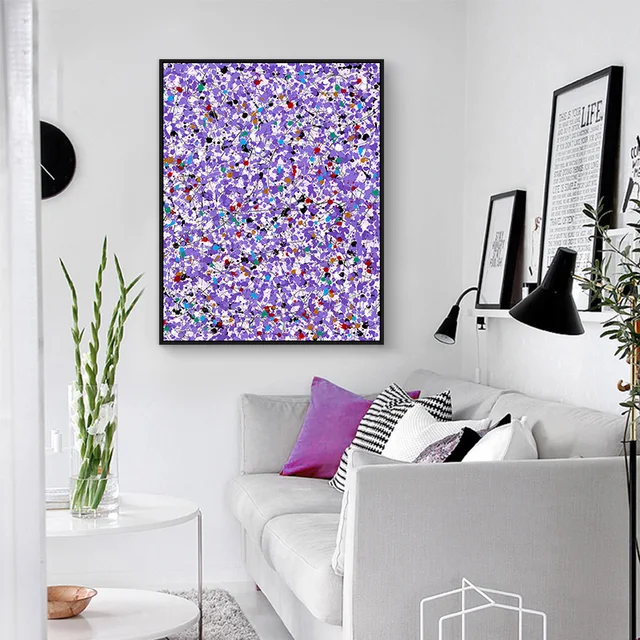 Lila Leinwand Malerei Abstrakte Malerei Kleine Blume Bild Home Decor ... Lila Leinwand Malerei Abstrakte Malerei Kleine Blume Bild Home Decor ...
