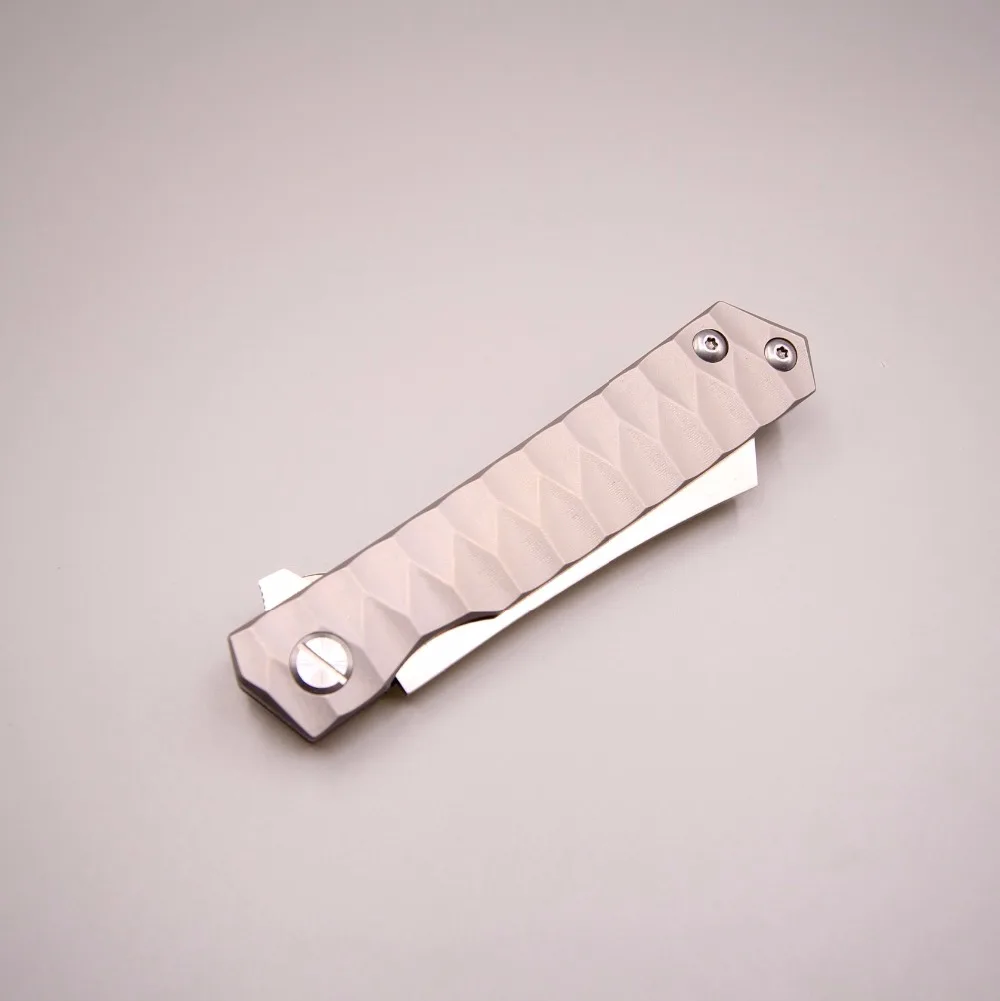 Новый удобный нож Карманный Флип складной 61 hrc tc4 titanium сплав ручки ножей d2 лезвие Выживание Карманный Открытый Отдых нож