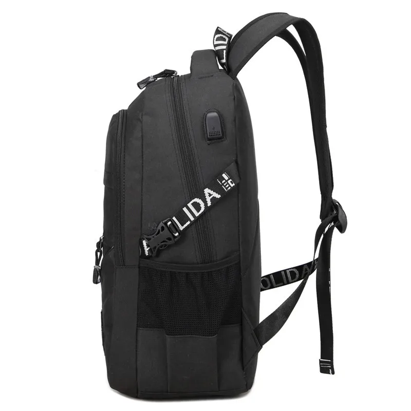 Новые рюкзаки для мальчиков-подростков, школьные сумки, черный USB рюкзак, мужские дорожные сумки, рюкзак, модная сумка для ноутбука 15,6