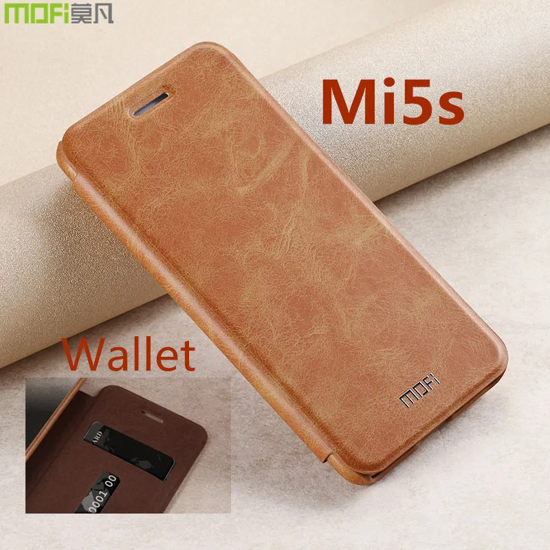 Para xiaomi mi 5S caso flip cartera caso MOFi para xiaomi mi 5S caso cubierta de cuero de la Bolsa de la tarjeta de coque capa funda accesorios