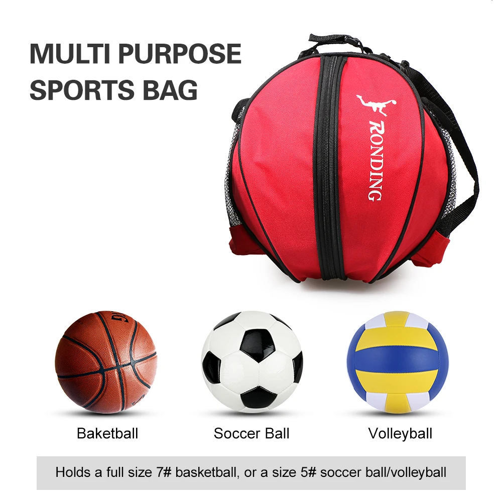 Round Shape Ball Basketball Volleyball Football Backpack Shoulder Storage Bag