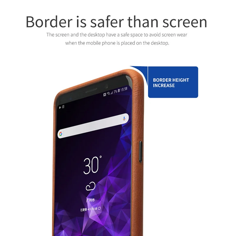 Ультратонкий чехол QIALINO из натуральной кожи для Samsung Galaxy S9 модная роскошная сумка