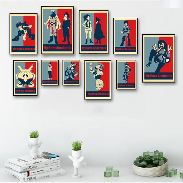 my hero academia pop art wall art paint wall decor canvas prints