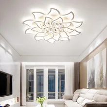Новое поступление хрустальные современные светодиодные потолочные лампы для гостиной спальни Кабинета блеск plafonnier белый Потолочный светильник avize