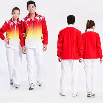 

Adsmoney Running Jersey with Pants Long Sleeve Outdoor Sports Winter Polyester Suits Running Jacket Windbreak Coat