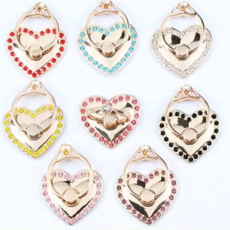 

UVR 360 Degree Metal Finger Ring Heart Colorful Smartphone Stand Holder Mobile Phone Holder Stand For iPhone Xiaomi All Phone