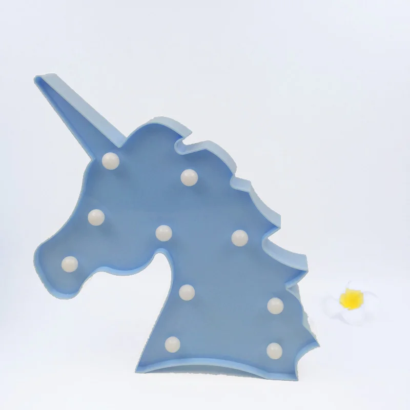 REEDBUCK 3D Unicorn Head Led Night Lights Animal Marquee Lamps Kids Gift Bedroom Table Led Lamp Party Wedding Home Decoration  (3)