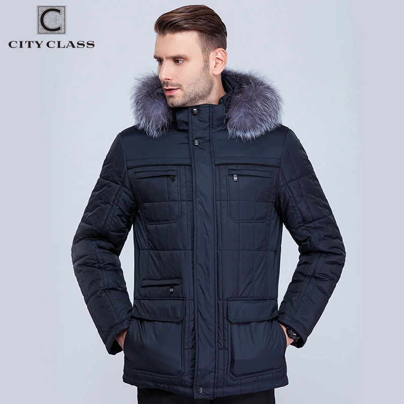  City Class Men's Winter Thinsulate Coats Silver fox Hooded Jackets Thick Warm Fashion Casual Stand  - 2044080121