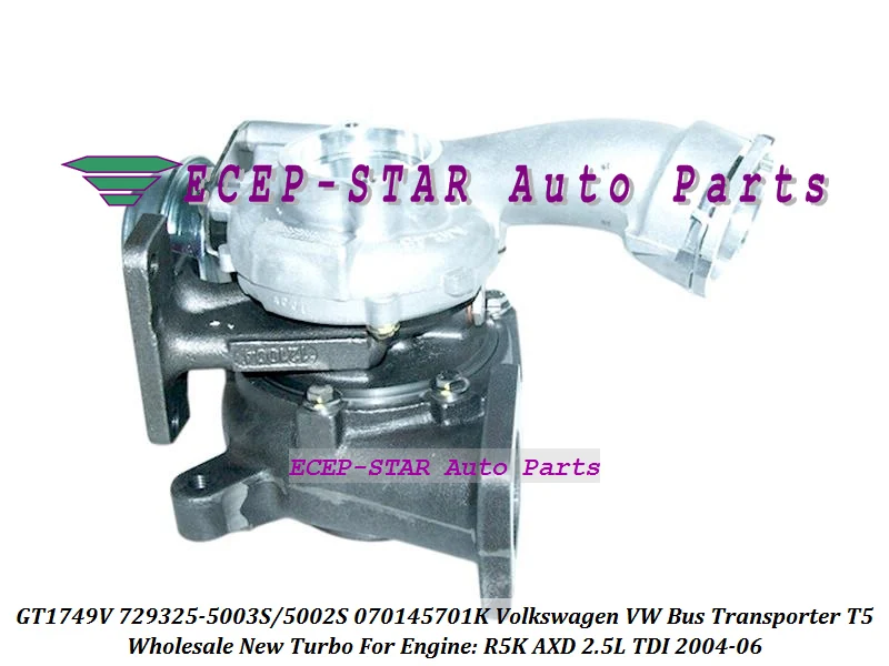 GT1749V 729325 729325-5003S 729325-5002S 070145701K Turbo Turbocharger For VOLKSWAGEN VW Bus Transporter T5 2004-06 R5K AXD 2.5L  (1)
