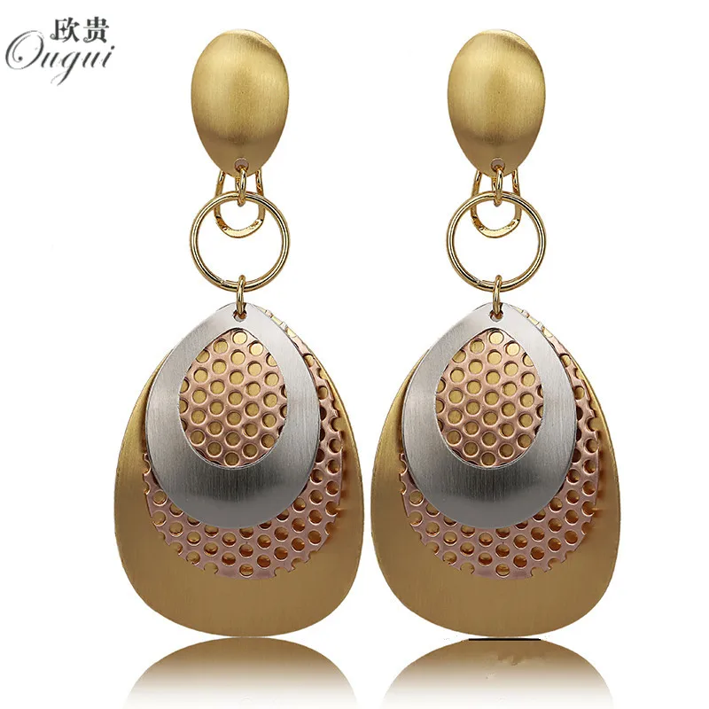 

ougui colorful Fashion Jewelry 2019 Long Drop Dangle Women's Earrings Exquisite Jewelry Round Moon For Wedding Party Daily Wear