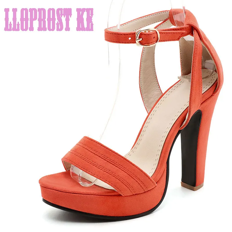 

Plus Size 34-43 Summer New Style Women Sandals Peep Toe Square High Heels Sandals comfortable Pumps Ladies Shoes Party LYF071
