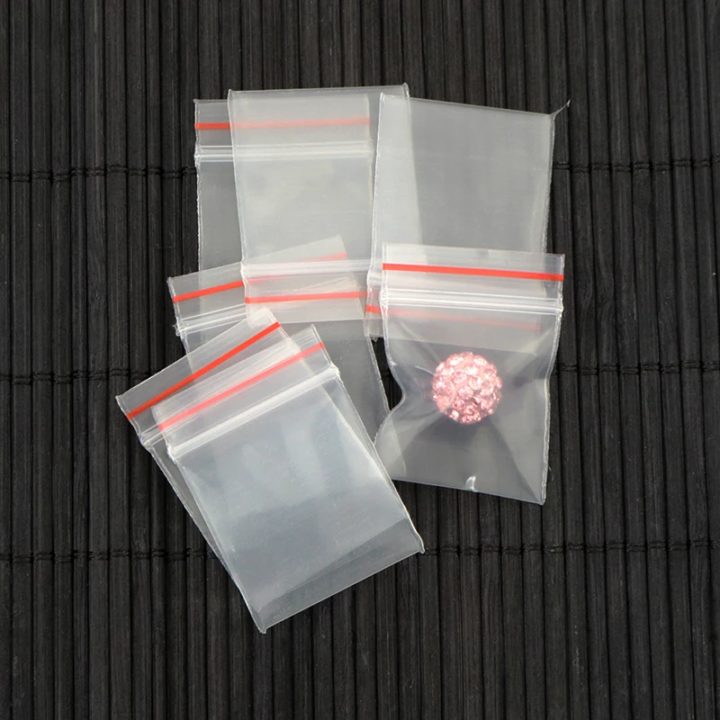 300pcs 2x2.8cm Zip Lock Bags Clear Poly Bag Recyclable Mini