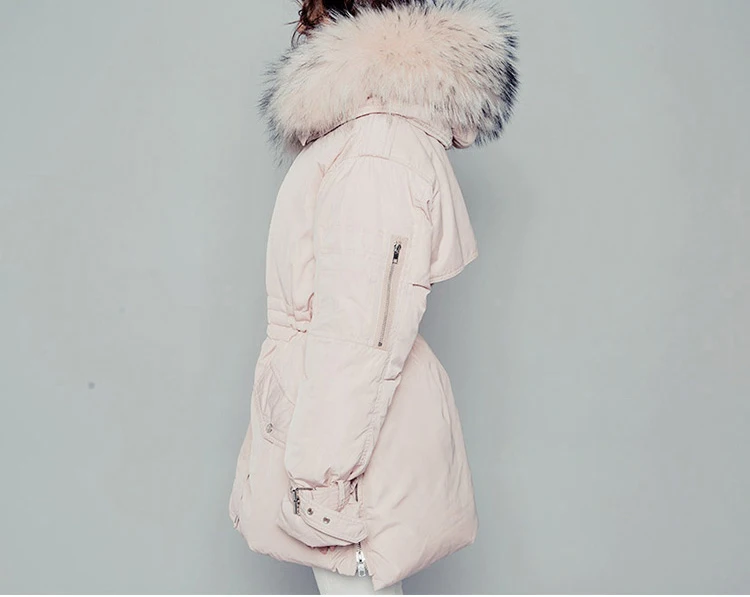 Longue 2018 Coréen Bas Plus Épais Blue Veste Vers Lx261 Canard Col D'hiver Faux Manteau Le De Chaud Nouvelle Parka Ayunsue Blanc La 90 pink Femmes Taille Fourrure Mince ZqXww