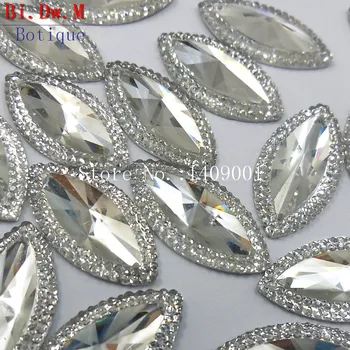 

Nice Supplier Resin Marquise 15x30mm Silver Rhinestones Stones and Crystals Strass Crystal Sew On For Sewing Accessories Crafts