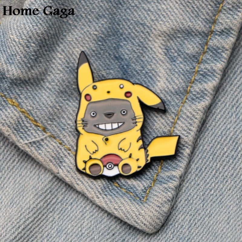 

Homegaga totoro Pikachu DIY Zinc pins para backpack pride clothes for bag shirt hat insignia badge brooches for men women D1591