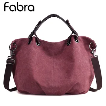 

Fabra New Canvas Women Hobo Bags Handbags Big Shoulder Messenger Bag Ladies Vintage Bag For Travel Large Casual Tote