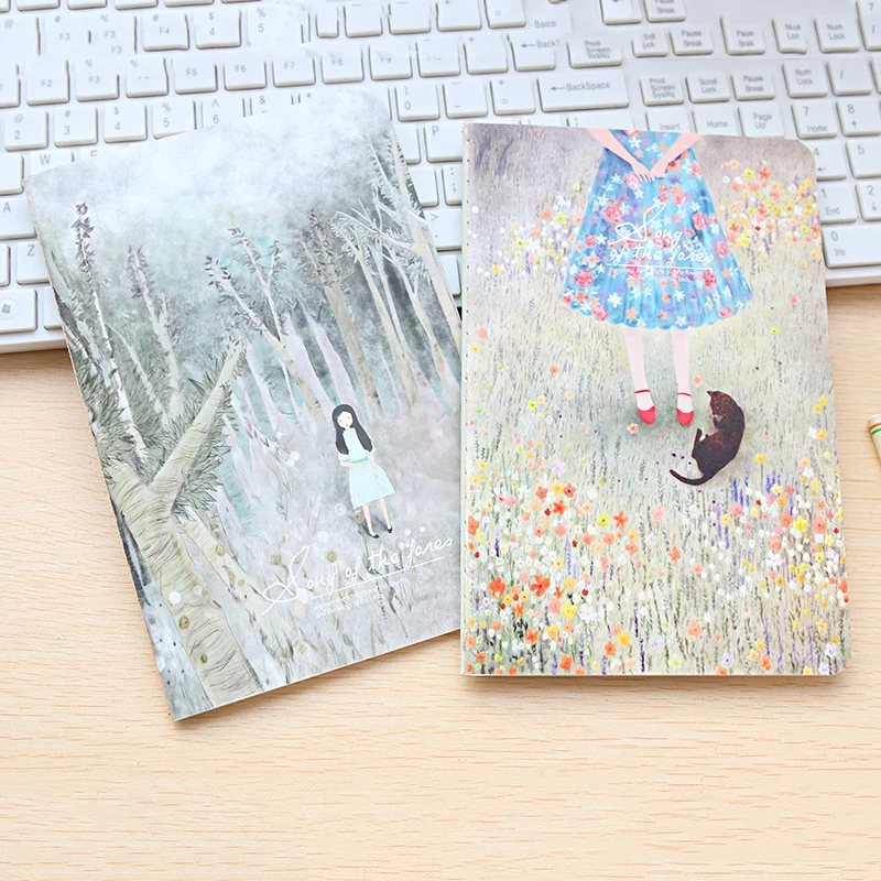 

4pcs/pkg cute 20.6x14cm soft copybook stitching binding for office and school