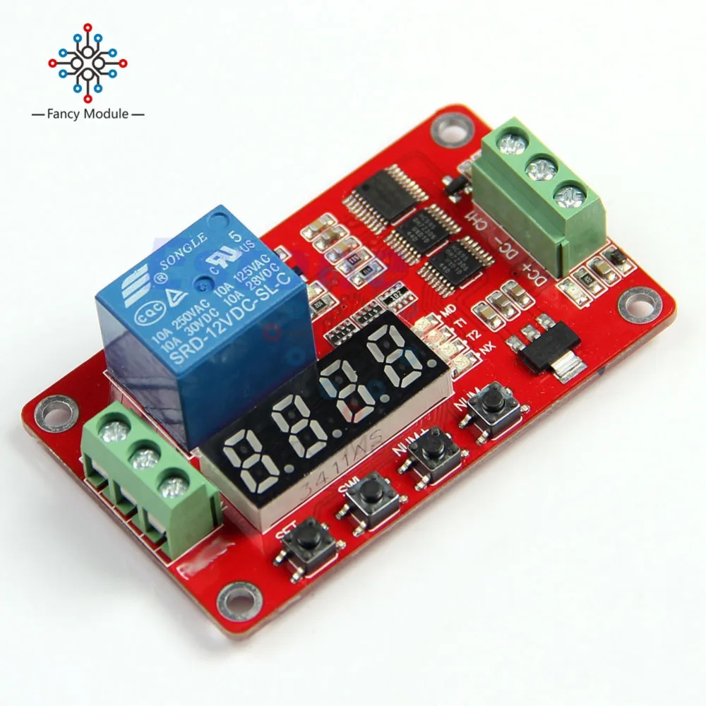 

12V DC Multifunction Auto-lock Relay PLC Cycle Timer Time Delay Switch Module