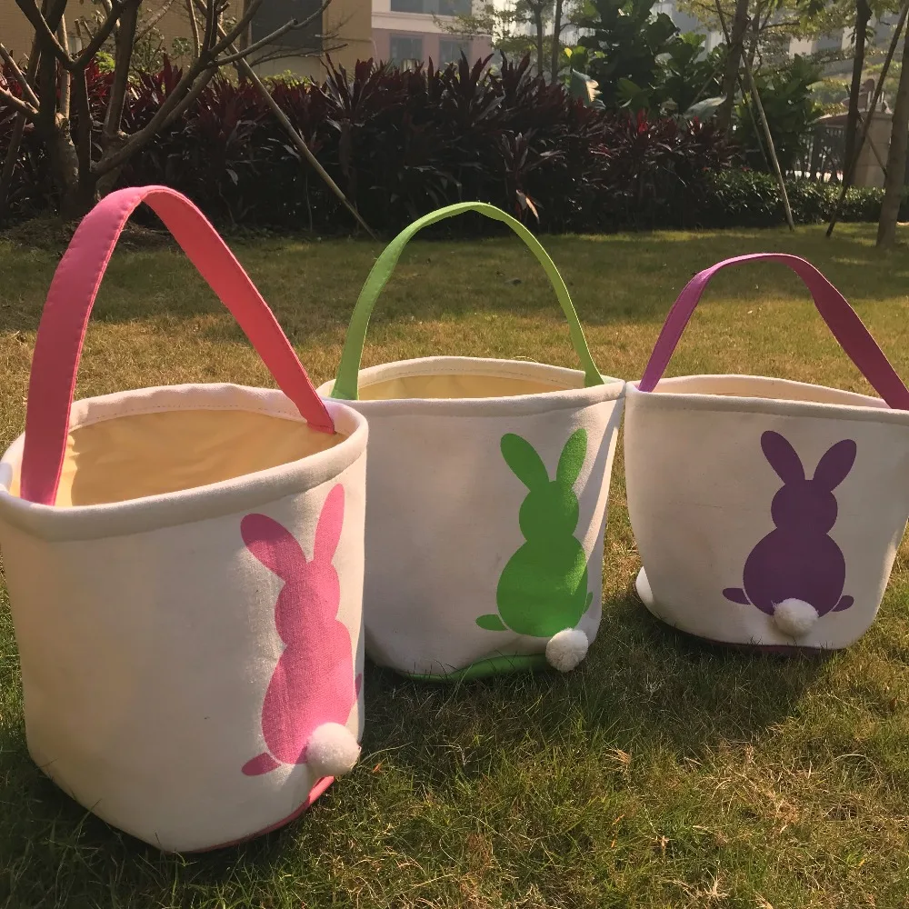 8pcs hot selling canvas easter basket good quality easter tote bag for
