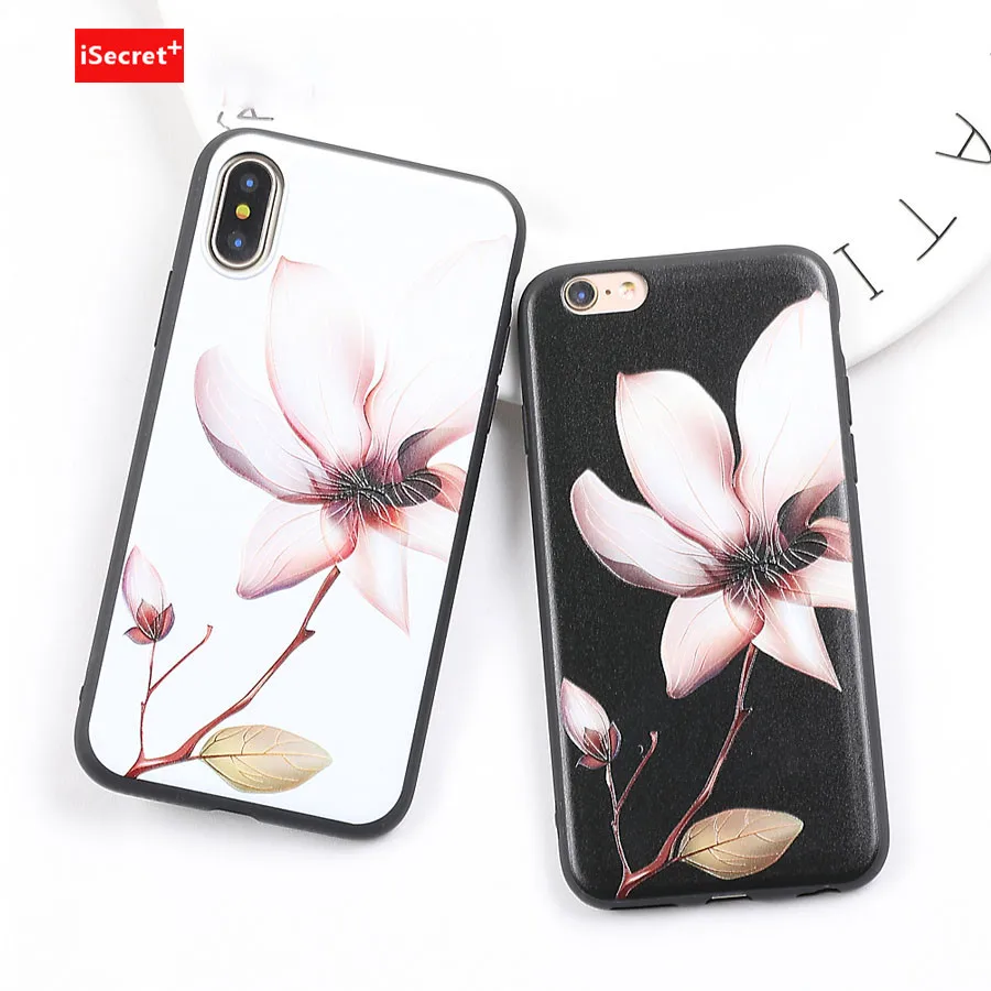VORSON Phone Case For iPhone 6 6S 7 8 Plus X Fashion Emboss Lotus Soft Silicon TPU Back Cover Cases Coque Best Gifts |
