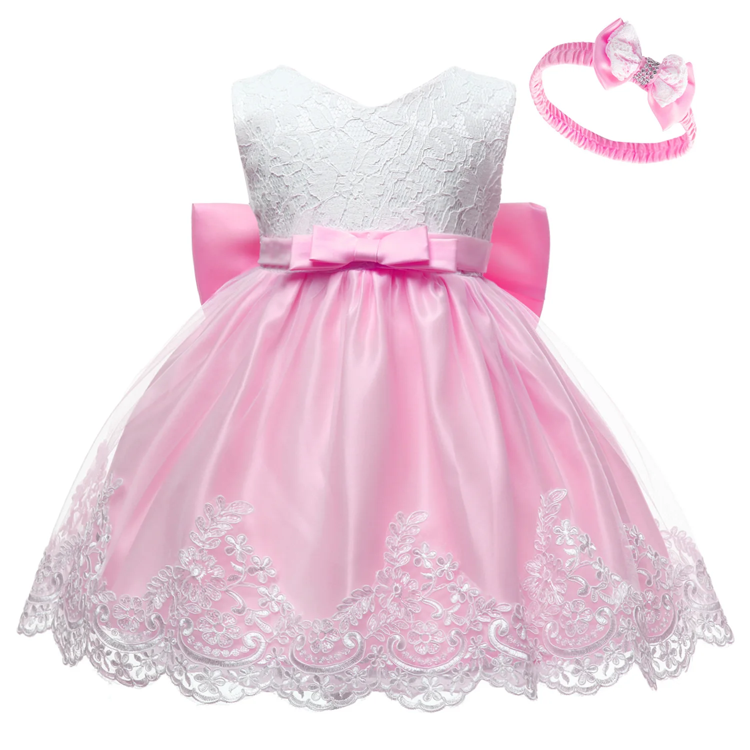 Платье с бантом для маленьких девочек; кружевное платье принцессы для дня рождения; вечерние платья для маленьких девочек; праздничная одежда; Детский Рождественский Костюм