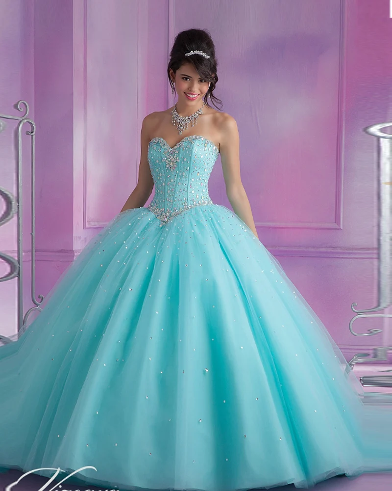 Vestidos De 15 Anos De Debutante turquesa/Rosa Quinceañera Vestido De