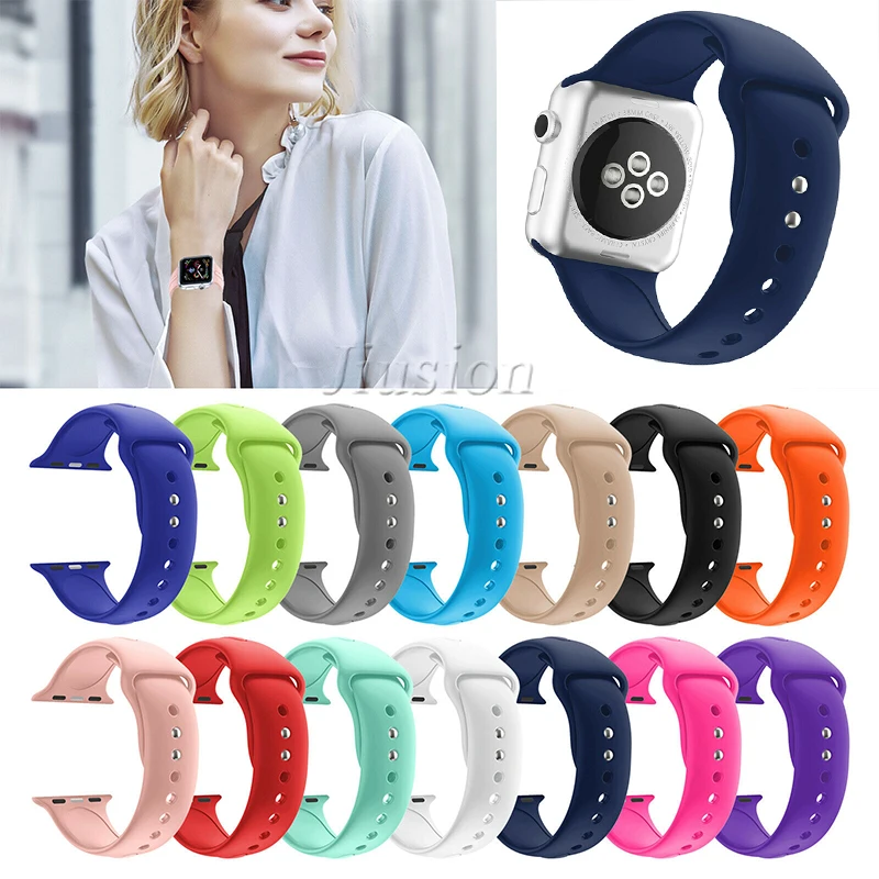 

2019 New Soft Silicone Smartwatch Band Replacement Strap Sport Smart Watch Wrist Band Fit For Apple Watch Series 4/3/2/1