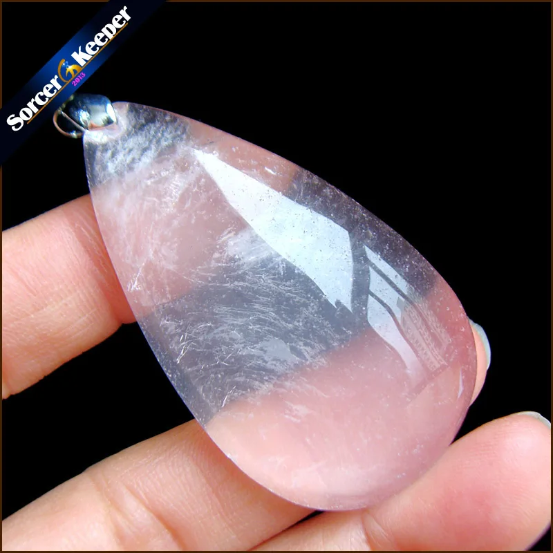

Real Natural Rose Pink Quartz Crystal Gem Stone Beads Pendant Necklace For Women's Jewelry Making Healing Minerals PS664