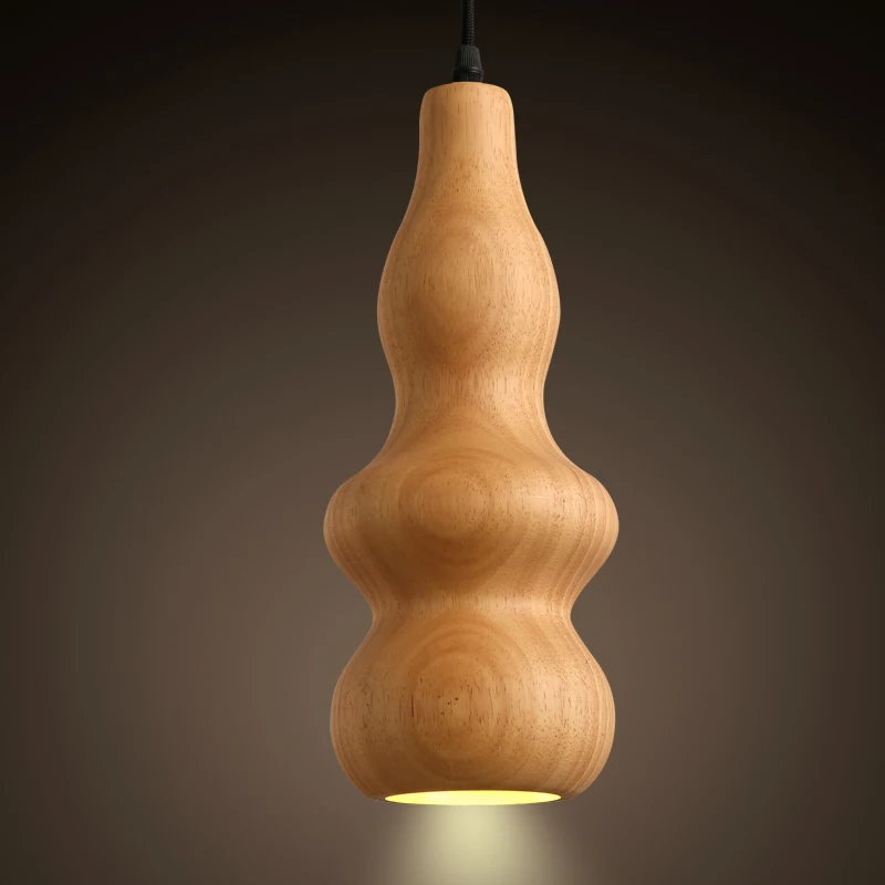 

Nordic restaurant Art real wood gourd Lamp personality Dining room sitting room bedroom Single head droplight