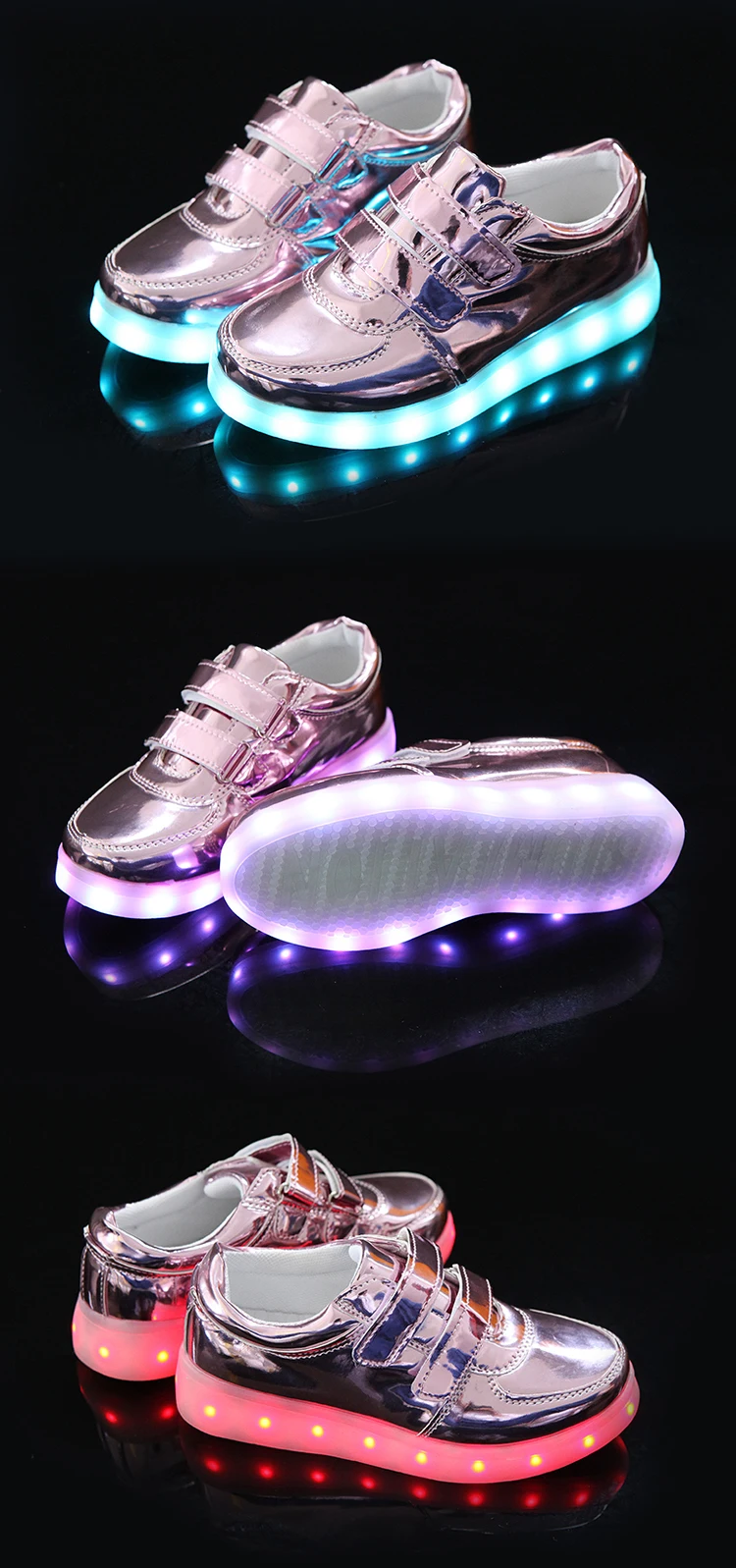 Зарядка через usb корзина водить ребенка обувь с светильник со шнуровкой Детские светящиеся кроссовки 7 цветов Детская светящаяся обувь для