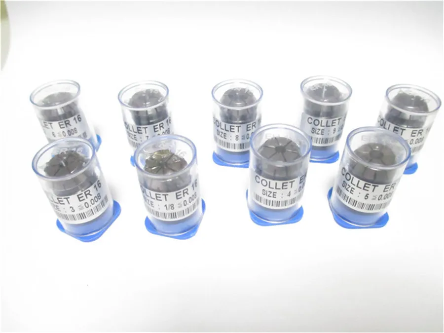 High Precision 0.008 9pcs ER 16  collets ER16 Spring Collet Suitable for ER Collet Chuck Holder