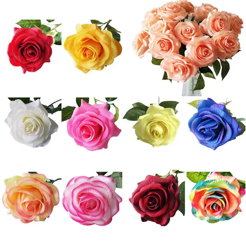 Artificial Rose Fake Silk Flowers Bouquet Artificial Rose Fake Silk