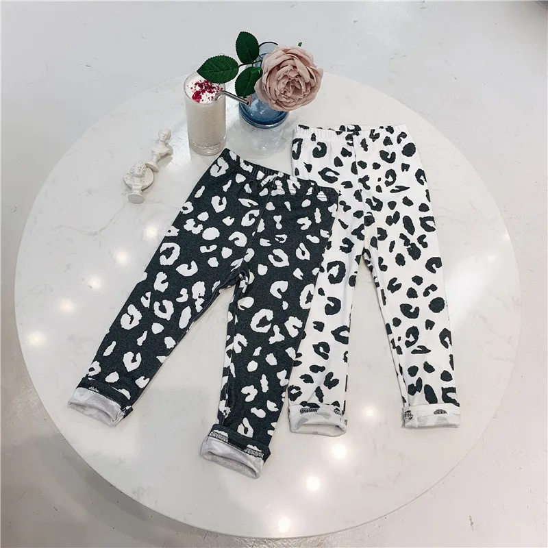 

Girls pants spring and autumn 2019 new small and medium-sized girls slim leggings leopard stretch stretch leggings nine pants