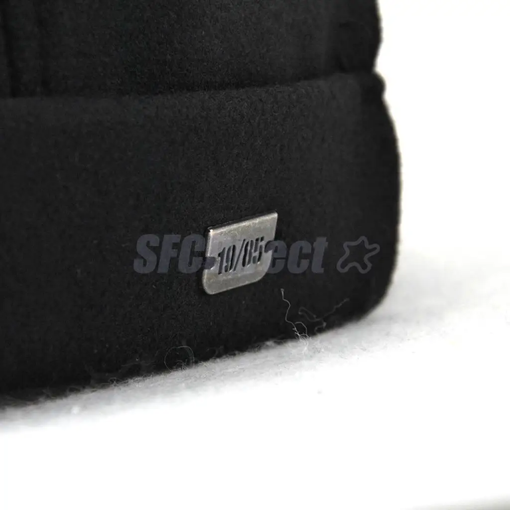 2 Pieces Retro Eaves Flange Landlord Biker Caps Fashion Docker Beanie Black