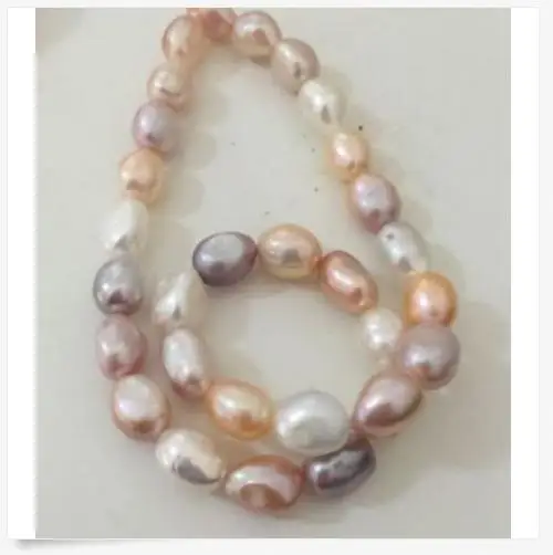 

stunning 12-13mm south sea baroque multicolor pearl necklace 18inch