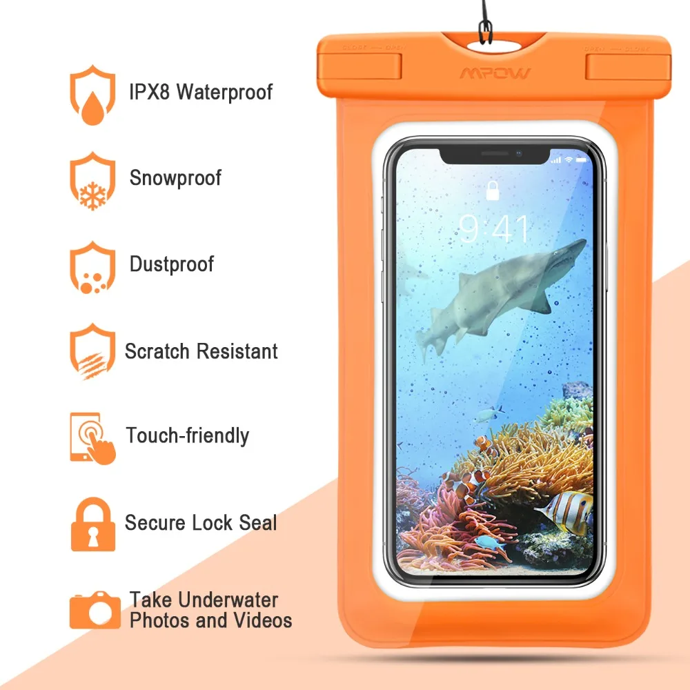 3PCS Mpow IPX8 Waterproof Swimming Bags Phone Universal Smartphone Pouch 3