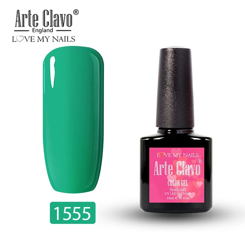 Arte Clavo 10 мл телесный розовый замачиваемый УФ-Гель-лак фиолетовый черный белый лак для ногтей длинный прочный верх основа гель лак для ногтей маникюр - Цвет: 1555