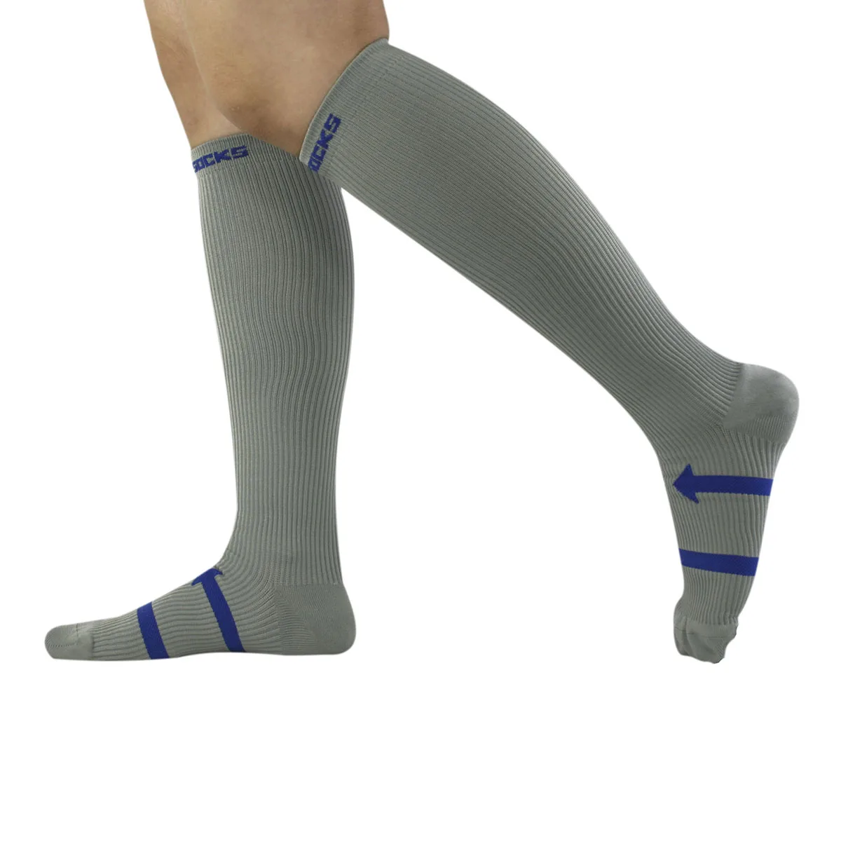 Для мужчин компрессионные носки до колена Чулки нейлон спортивная Бег носки для упражнение футбольный мяч