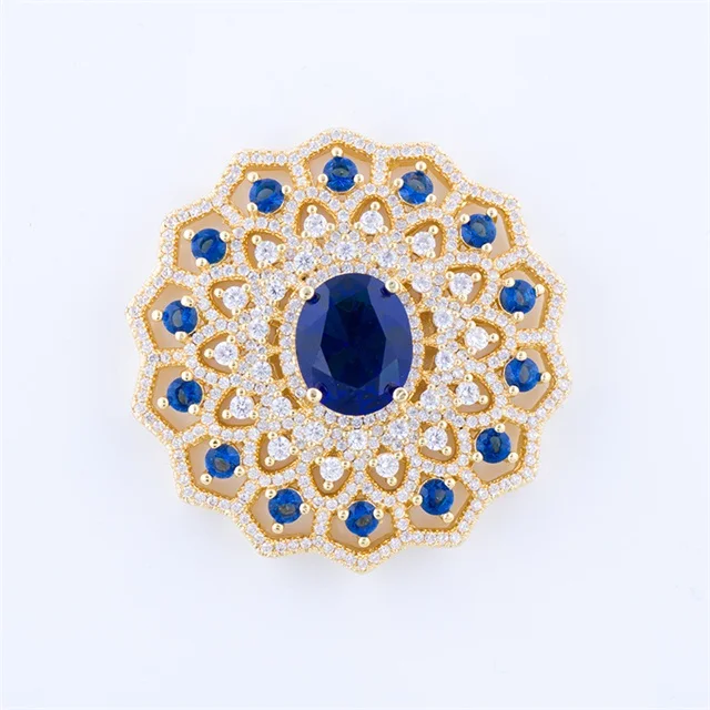 Микро паве красочные кубического циркония латунные ювелирные соединители круглое Ожерелье Подвески для женщин ручной работы жемчуг ожерелье изготовление - Цвет: Gold blue diamond