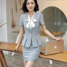 Новинка, серый тонкий модный OL стиль, блейзеры, костюмы с топом и юбкой для деловых женщин, женские офисные профессиональные комплекты юбок