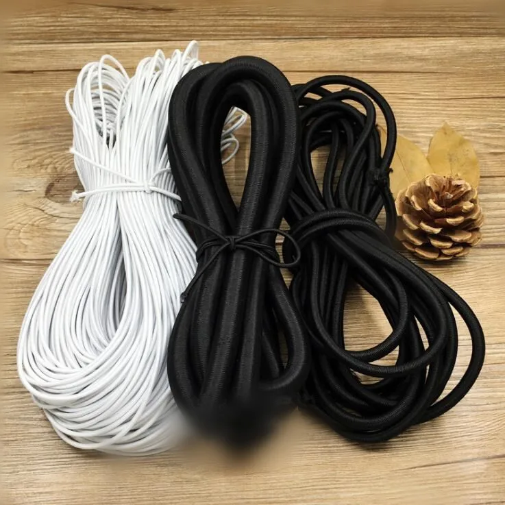 2 метра* сильный Эластичный банджи Веревка Черный Белый шок шнур стрейч веревка для ремонта, уличная эластичная