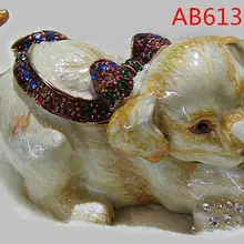 Собака Щенок Ювелирная шкатулка боксер собака брелок коробка с кристаллом