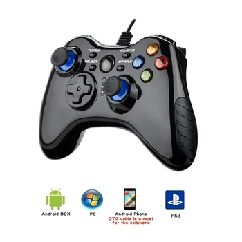 

USB Game Controller Wired Vibration Gamepad Joystick For PC Controller Joystick Plug and Play, Gamepad with Dual-Vibration