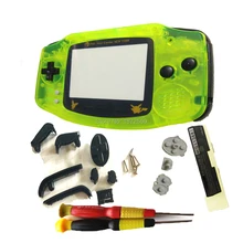 Горячий прозрачный желтый домашний полный комплект чехол заменить черные кнопки для GameBoyAdvance консоли оболочки для ограниченных пластиковые экранные линзы