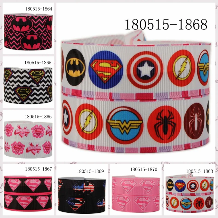

2018 New sales 50 yards lively avenger pattern ribbon printed grosgrain,satin ribbons free shipping